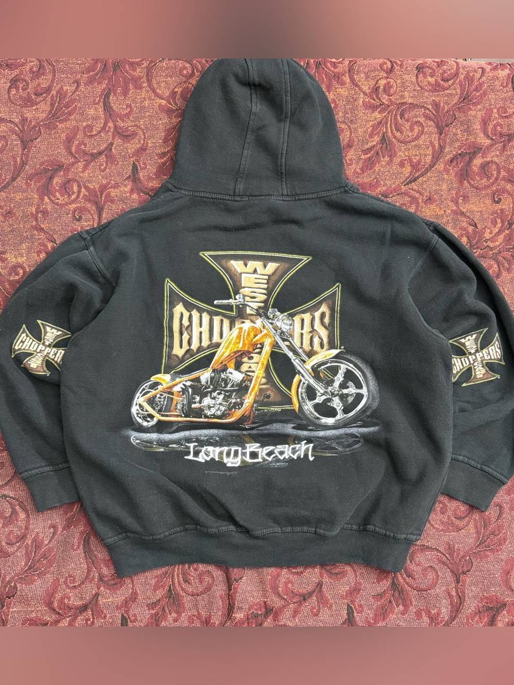 Vintage Y2K West Coast Choppers Jesse Who Long Beach Motorcycle Hoodie